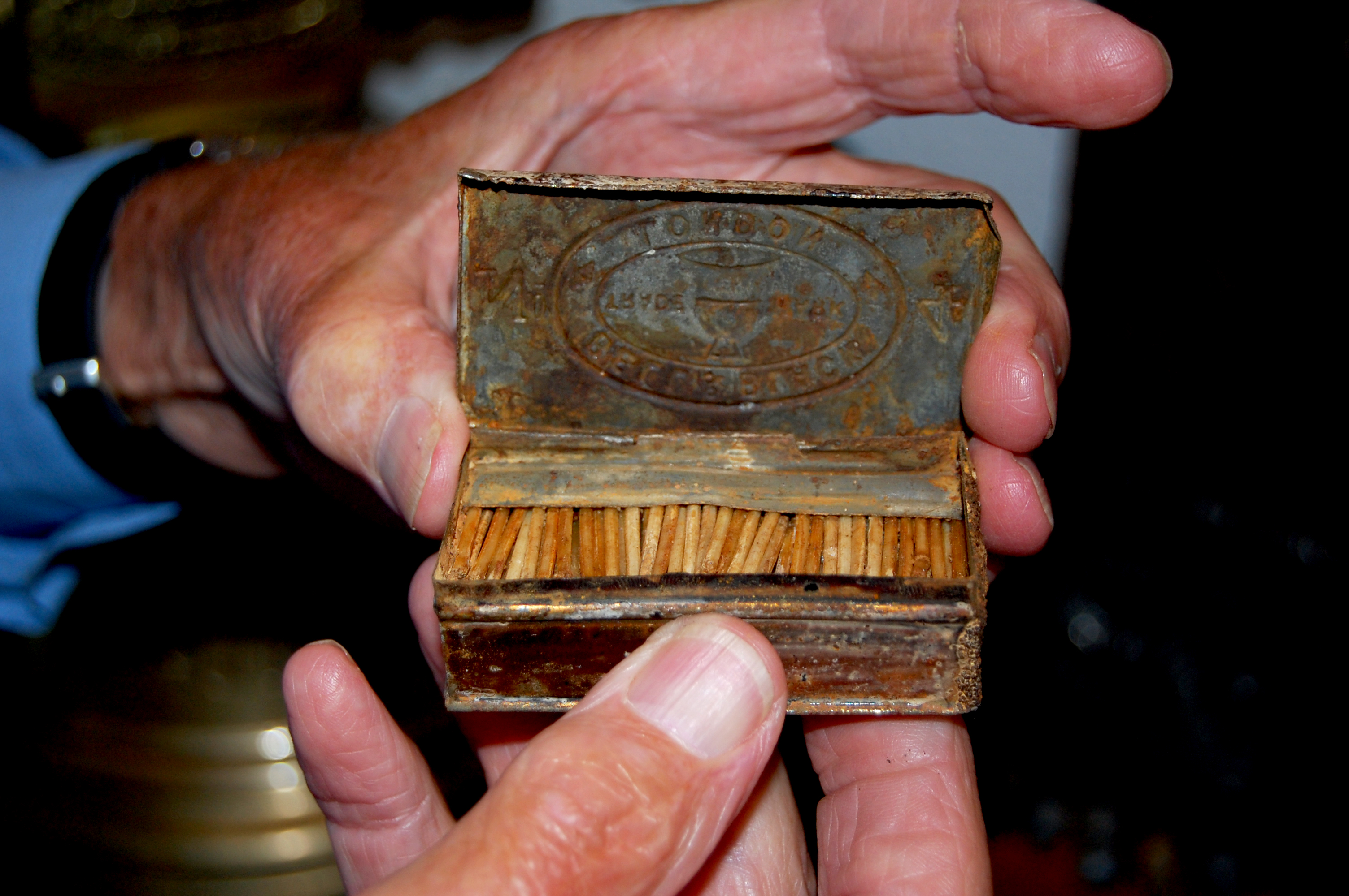 Matchbox from the Mullion Pin wreck